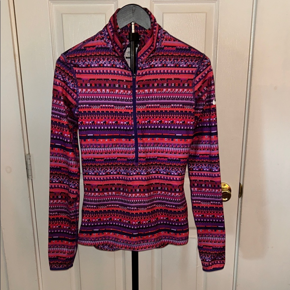 Nike Red and Purple Patterned Half-Zip Pullover, NWOT